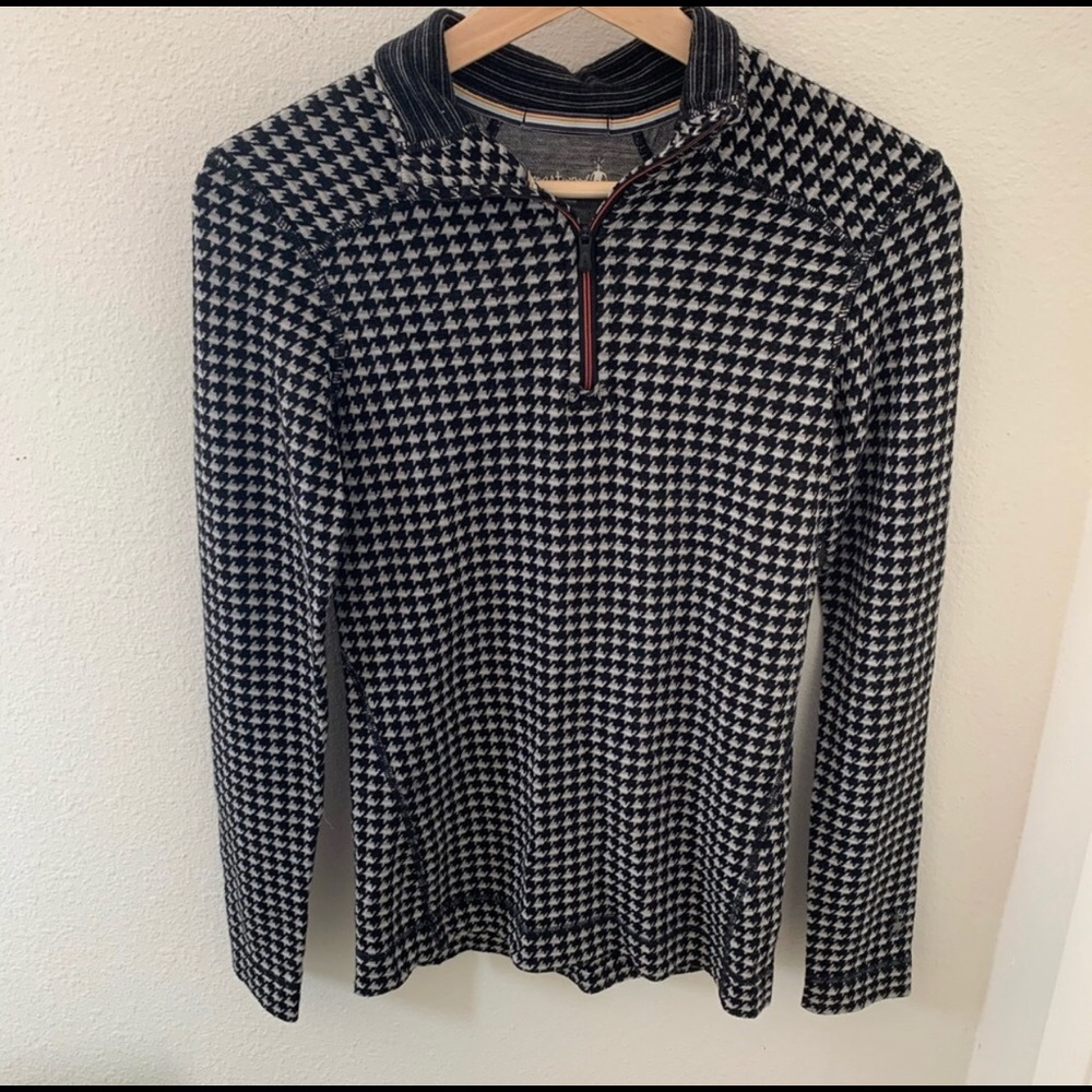 Houndstooth Smartwool Quarter Zip Base Layer